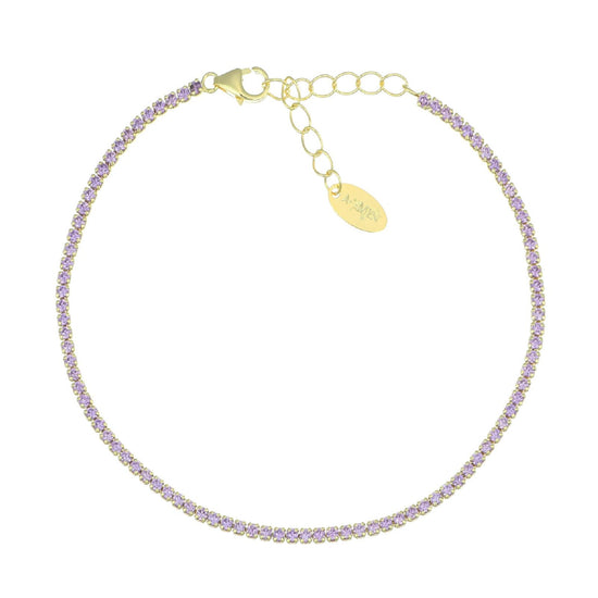 Bracciale donna Amen Tennis in argento dorato con zirconi lilla BT1GLI17-1