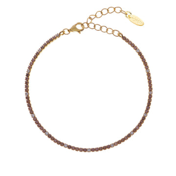 Bracciale donna Amen Tennis argento dorato zirconi bianchi e marrone BT1GMAB17-1