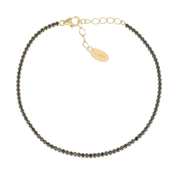 Bracciale donna Amen Tennis in argento dorato con zirconi neri BT1GN17-1