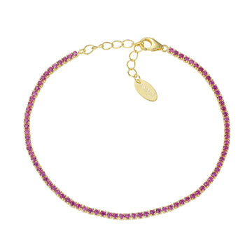 Bracciale donna Amen Tennis in argento dorato con zirconi rossi BT1GR17-1