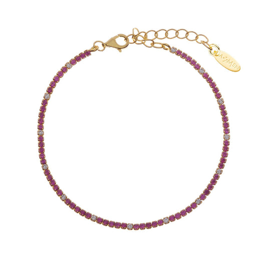 Bracciale donna Amen Tennis argento dorato zirconi bianchi e fucsia BT1GRB17-1