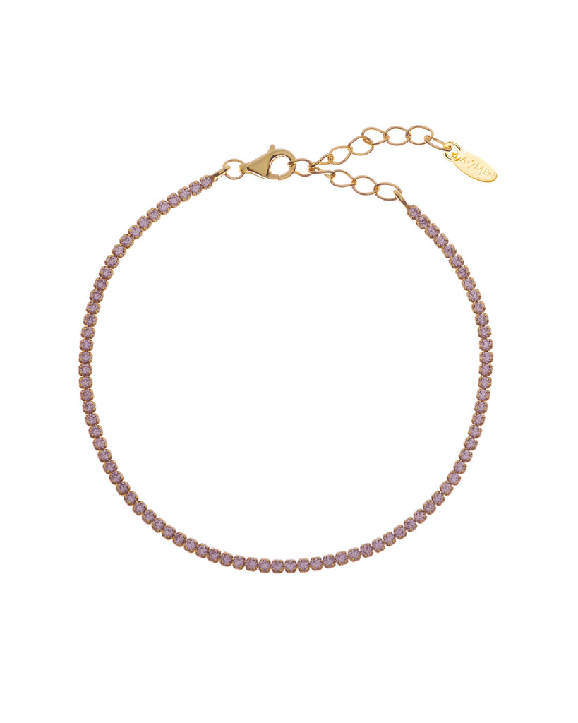 Bracciale tennis da donna Amen Tennis in argento 925 oro con zirconi di colore rosa e chiusura a moschettone BT1GRO17