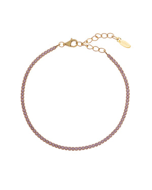 Bracciale tennis da donna Amen Tennis in argento 925 oro con zirconi di colore rosa e chiusura a moschettone BT1GRO17
