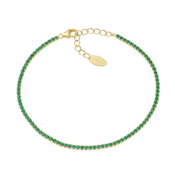 Bracciale donna Amen Tennis in argento dorato con zirconi verdi BT1GVE17-1