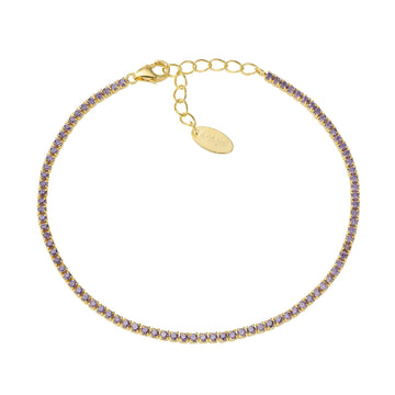 Bracciale donna Amen Tennis in argento dorato con zirconi viola BT1GVI17-1