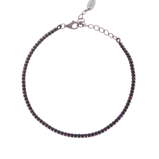 Bracciale donna Amen Tennis argento rutenio zirconi rossi e neri BT1NNR17-1