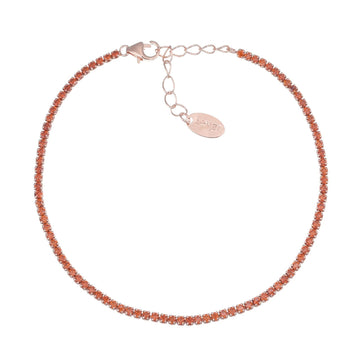 Bracciale donna Amen Tennis in argento rosé con zirconi arancioni BT1RAR17-1