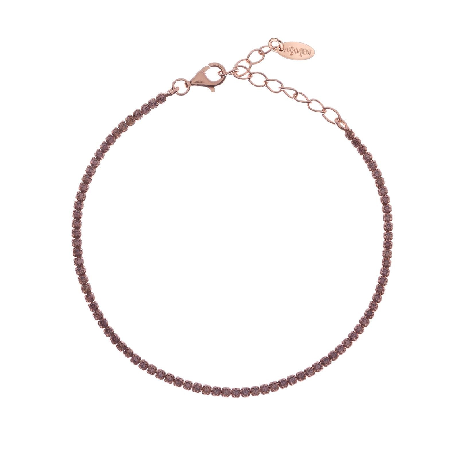 Bracciale donna Amen Tennis argento rosé zirconi champagne BT1RCH17-1