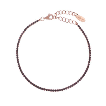 Bracciale donna Amen Tennis argento rosé zirconi neri BT1RN17-1