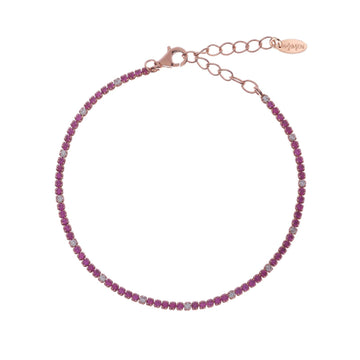 Bracciale donna Amen Tennis argento rosé zirconi fucsia e bianchi BT1RRB17-1