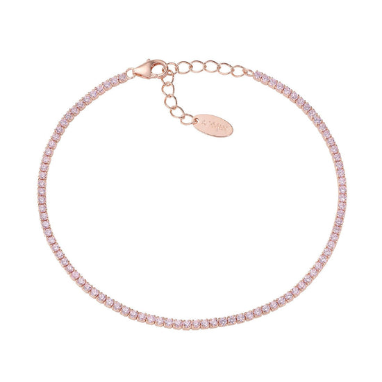 Bracciale donna Amen Tennis in argento rosé con zirconi rosa BT1RRO17-1
