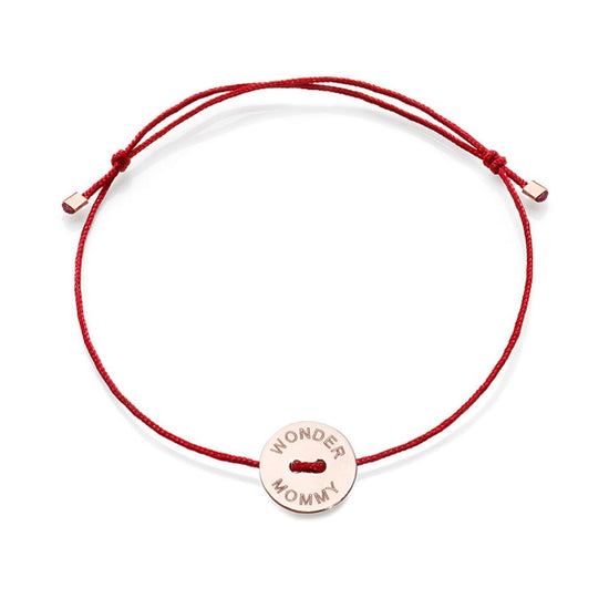 Bracciale Burato Paillettes donna cotone oro rosa incisione wonder mommy BT712-1