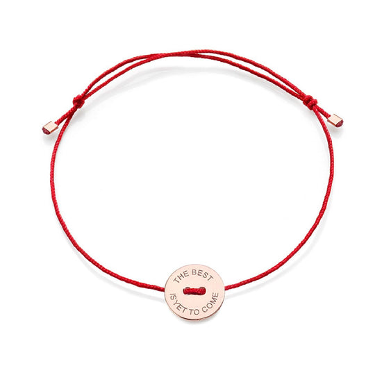 Bracciale Burato Paillettes donna cotone oro rosa incisione the best is yet to come BT714-1