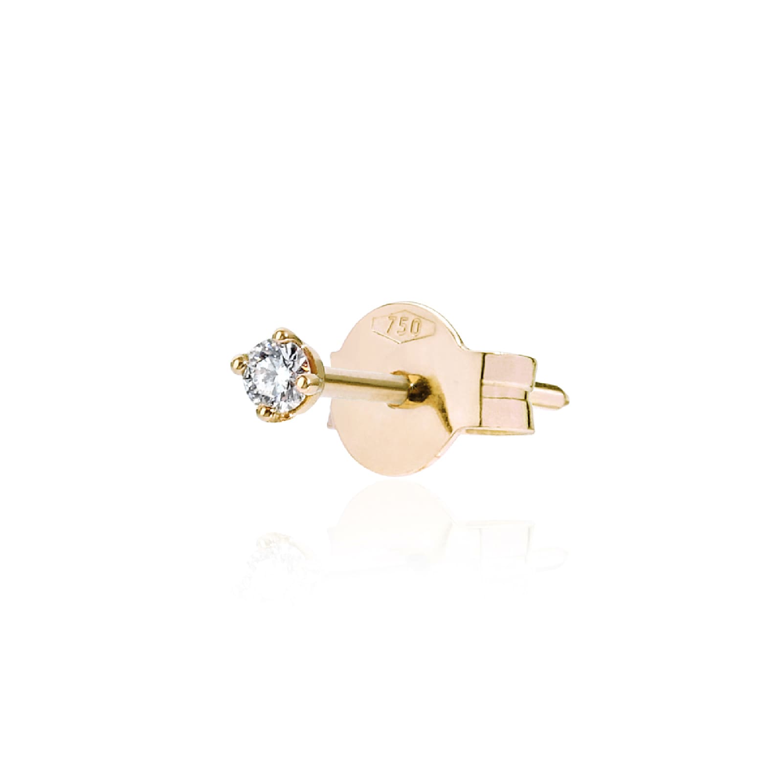 Mono orecchino Burato in oro giallo 18kt e diamante ct 0,03 MISURA UNICA