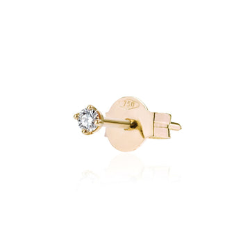 Mono orecchino Burato in oro giallo 18kt e diamante ct 0,03 MISURA UNICA