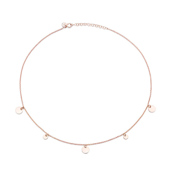 Collana donna Burato Paillettes oro rosa ciondoli tondi 4 e 6mm BU869-1