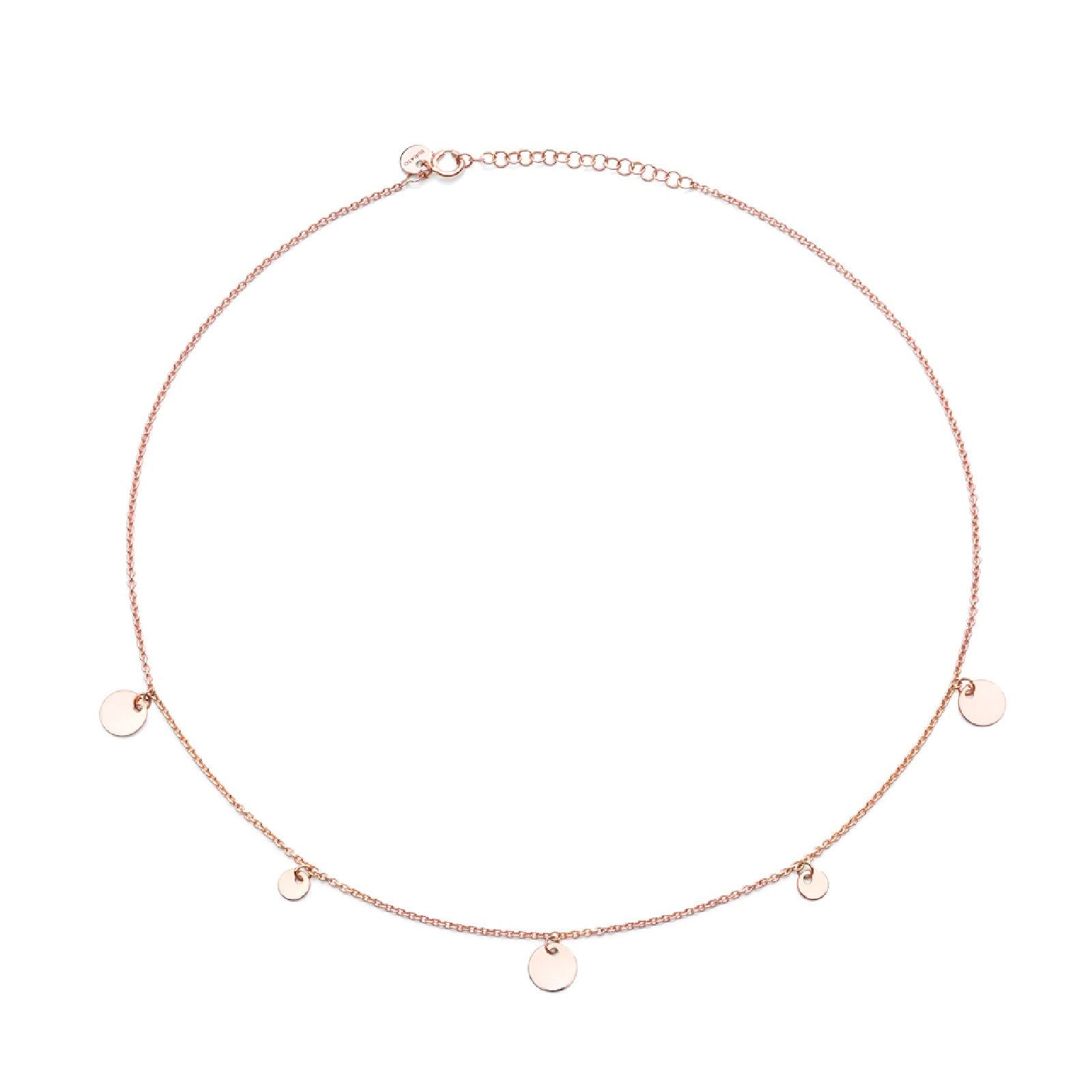 Collana donna Burato Paillettes oro rosa ciondoli tondi 4 e 6mm BU869-1