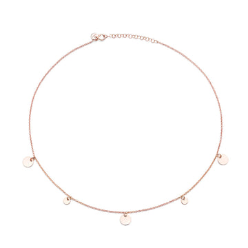 Collana donna Burato Paillettes oro rosa ciondoli tondi 4 e 6mm BU869-1