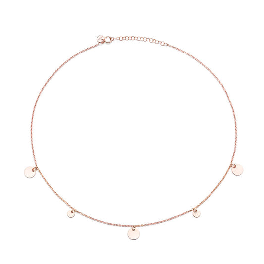 Collana donna Burato Paillettes oro rosa ciondoli tondi 4 e 6mm BU869-1