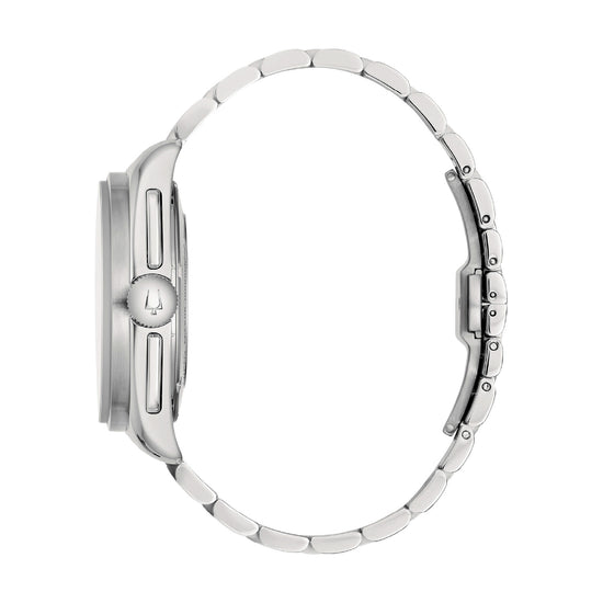 Orologio Cronografo Bulova in acciaio argento e rosso BV.96A316