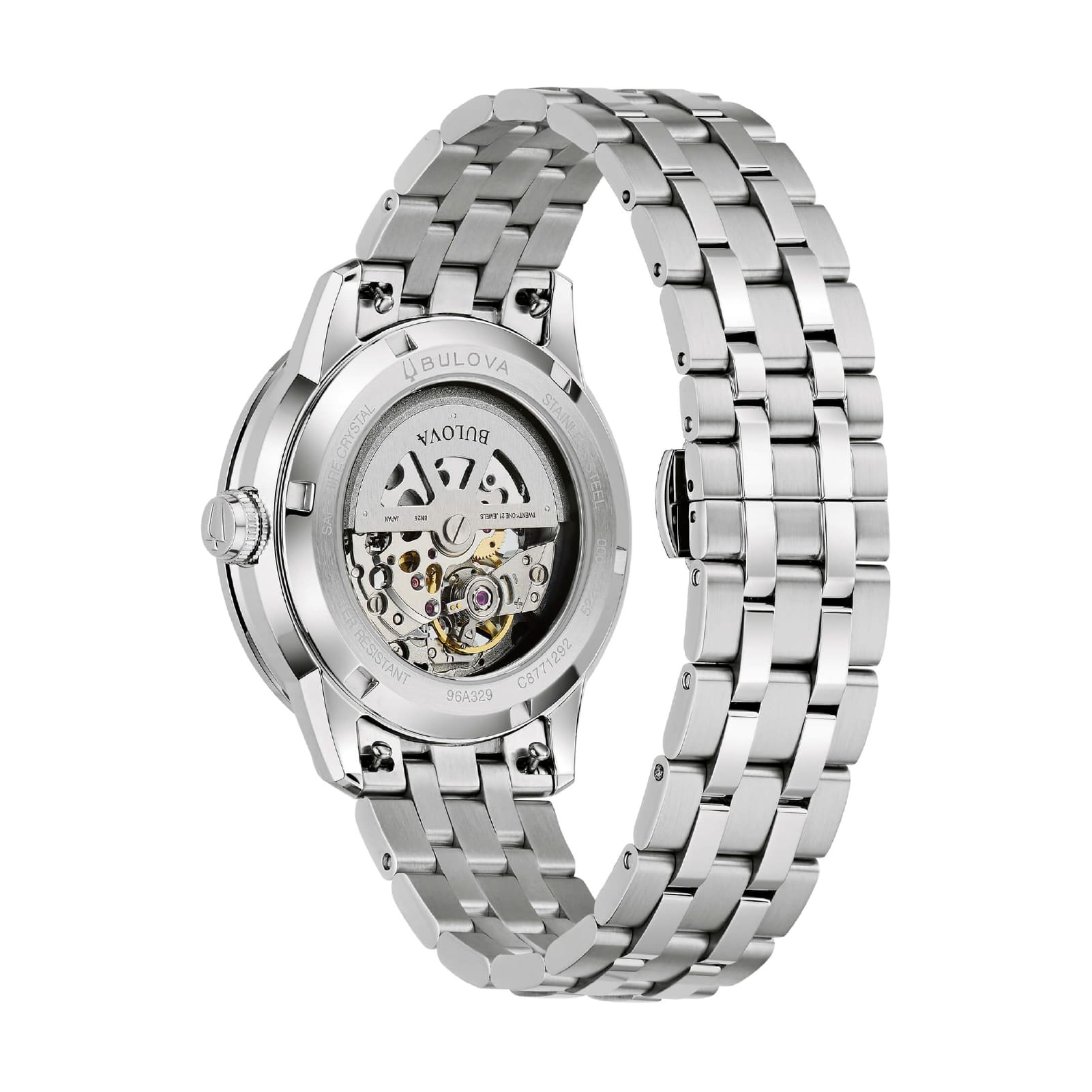 Orologio Bulova Sutton Skeleton uomo acciaio quadrante verde MISURA UNICA