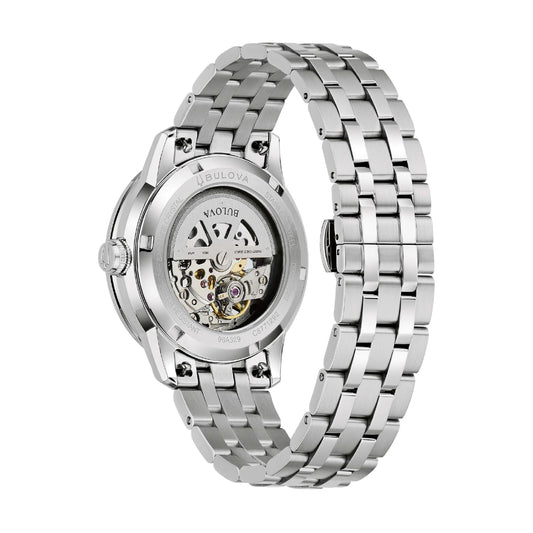 Orologio Bulova Sutton Skeleton uomo acciaio quadrante verde MISURA UNICA