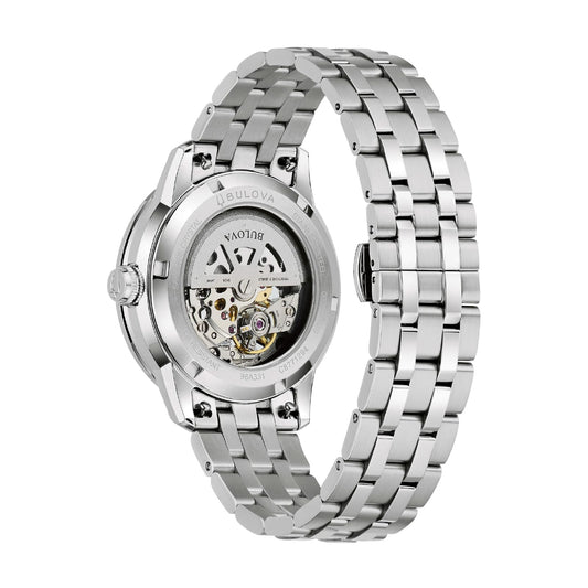 Orologio Bulova Sutton Skeleton uomo in acciaio quadrante blu MISURA UNICA
