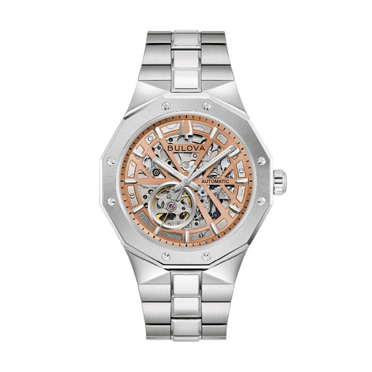 Orologio solo tempo Bulova Octagon Prestige in acciaio e rosa MISURA UNICA