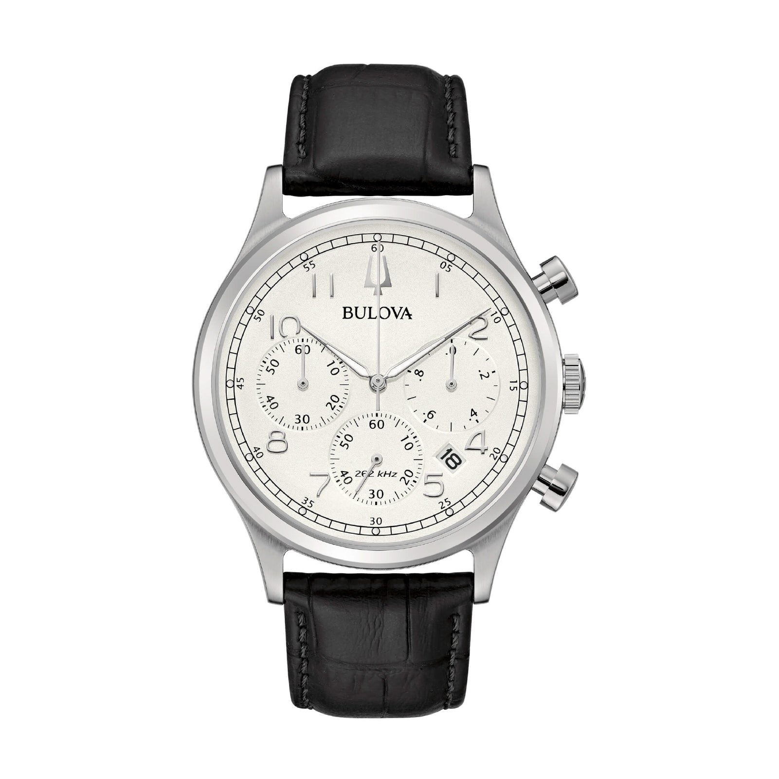 Orologio crono da uomo Bulova in acciaio e pelle marrone