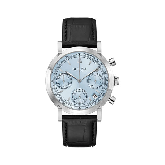 Orologio cronografo da uomo Bulova in acciaio e pelle MISURA UNICA
