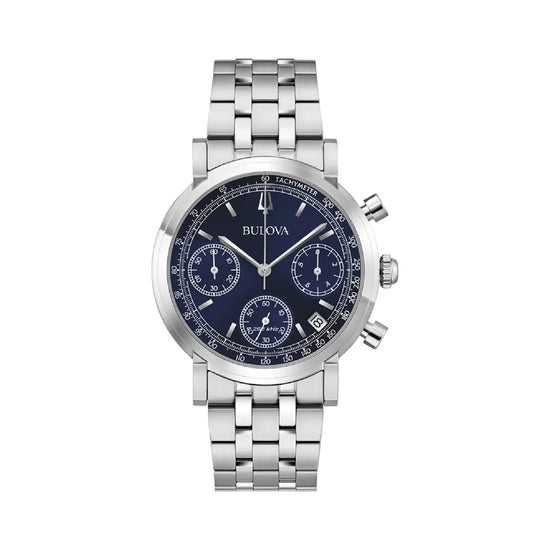 Orologio cronografo uomo Bulova acciaio quadrante blu MISURA UNICA