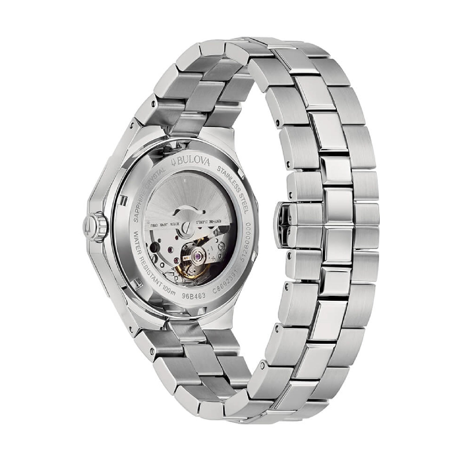Orologio auto da uomo Bulova in acciaio con quadrante blu MISURA UNICA
