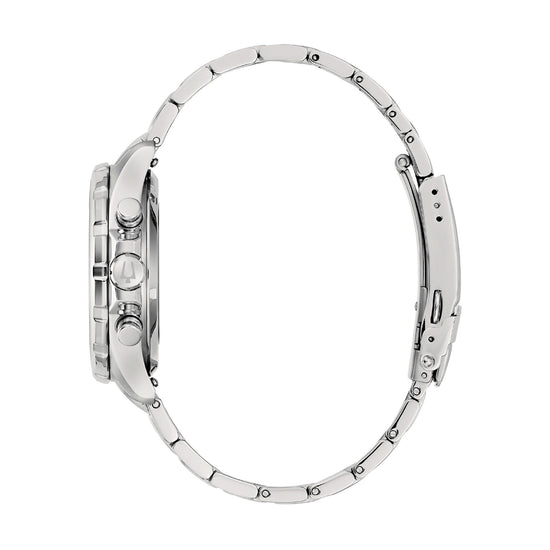 Orologio crono da uomo Bulova in acciaio con quadrante verde MISURA UNICA