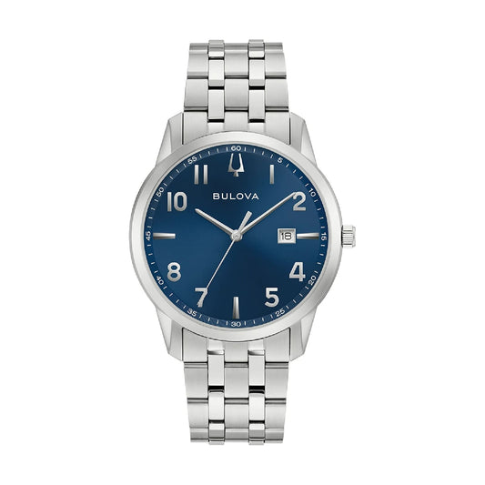 Orologio solo tempo Bulova in acciaio con quadrante blu MISURA UNICA