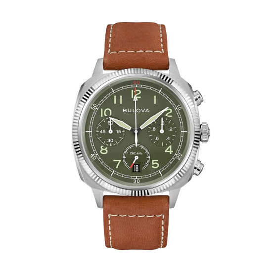 Orologio crono Bulova Military in acciaio quadrante verde 40mm MISURA UNICA