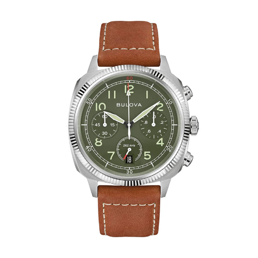 Orologio crono Bulova Military in acciaio quadrante verde 40mm MISURA UNICA