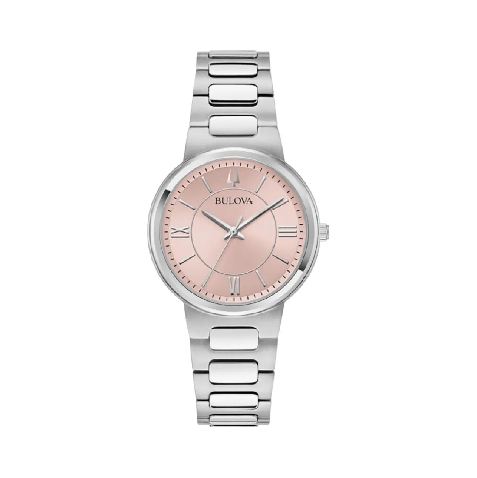 Orologio da donna Bulova in acciaio con quadrante rosa MISURA UNICA