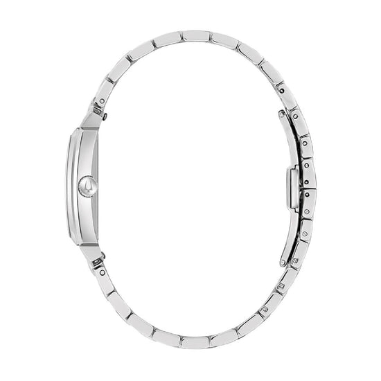 Orologio donna Bulova Sutton Tank in acciaio quadrante bianco MISURA UNICA