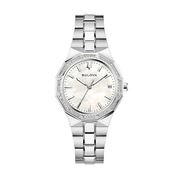 Orologio solo tempo Bulova da donna acciaio quadrante bianco MISURA UNICA