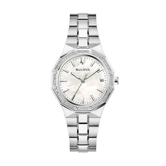 Orologio solo tempo Bulova da donna acciaio quadrante bianco MISURA UNICA