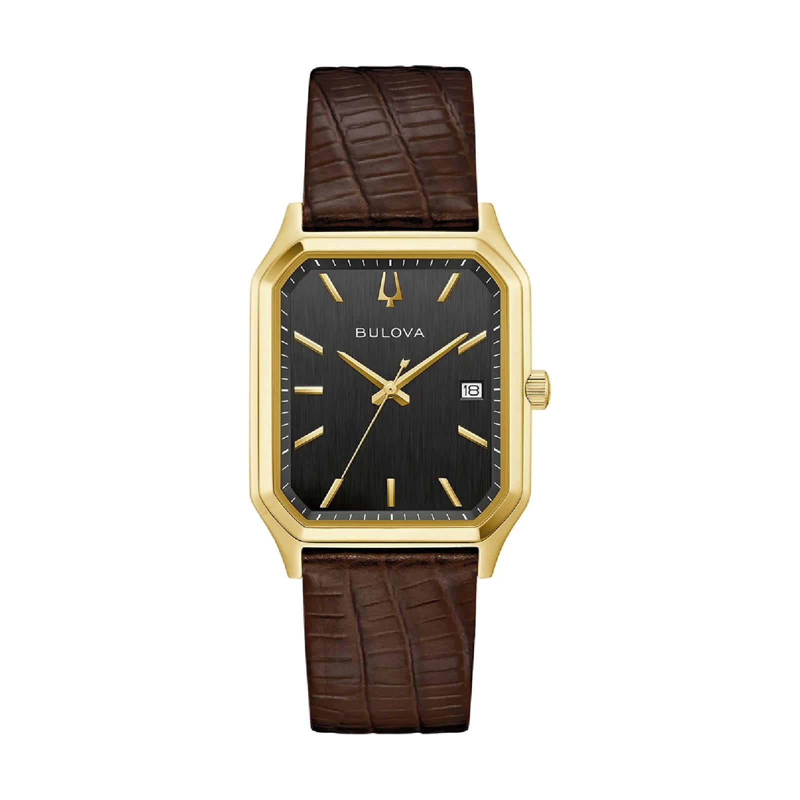 Orologio solo tempo Bulova con cinturino in pelle marrone MISURA UNICA