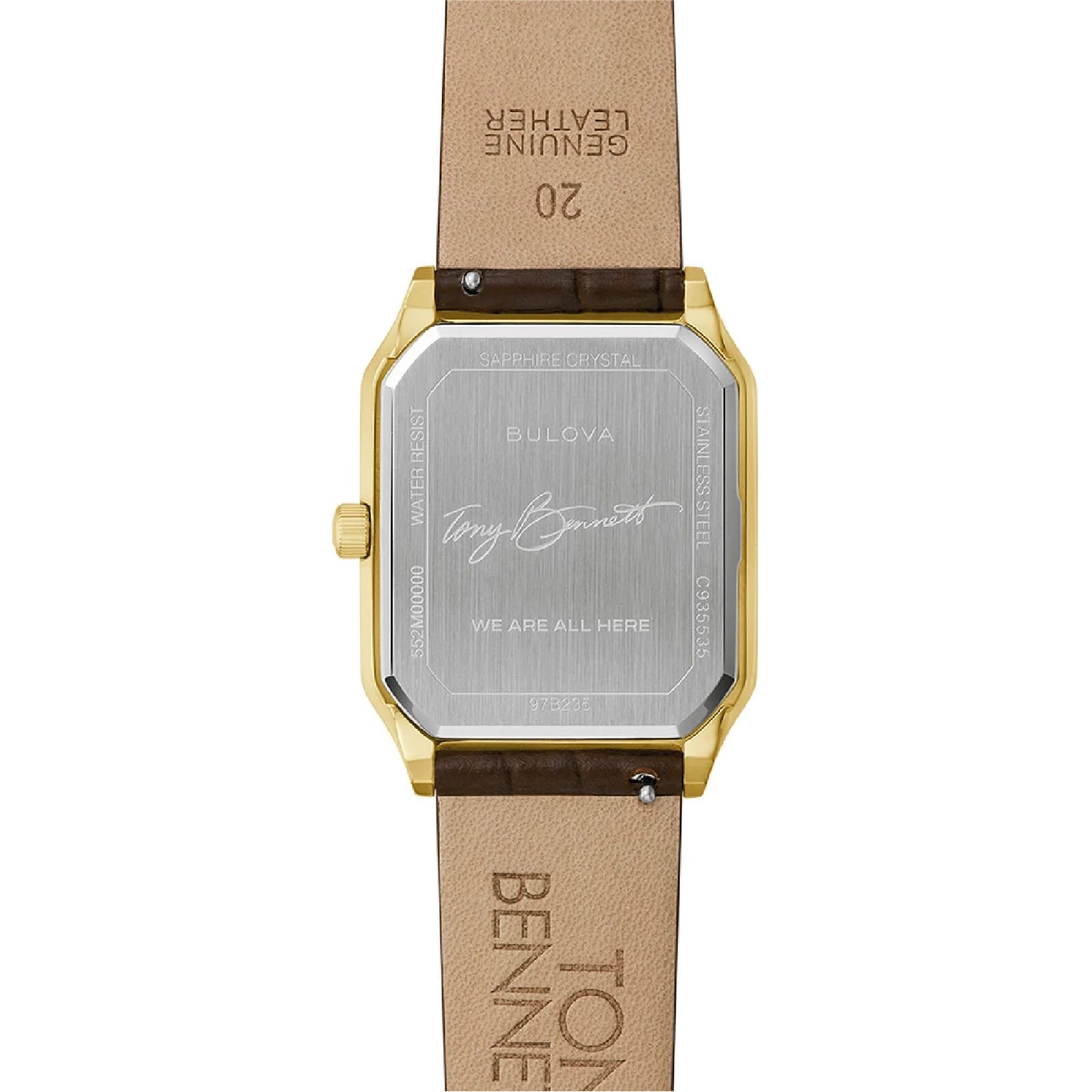 Orologio solo tempo Bulova con cinturino in pelle marrone MISURA UNICA
