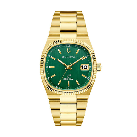 Orologio Bulova Super Seville acciaio dorato quadrante verde MISURA UNICA