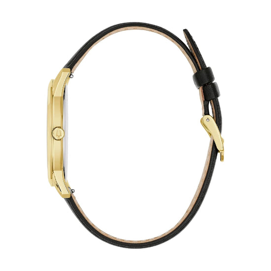 Orologio solo tempo Bulova cinturino in pelle e quadrante oro MISURA UNICA