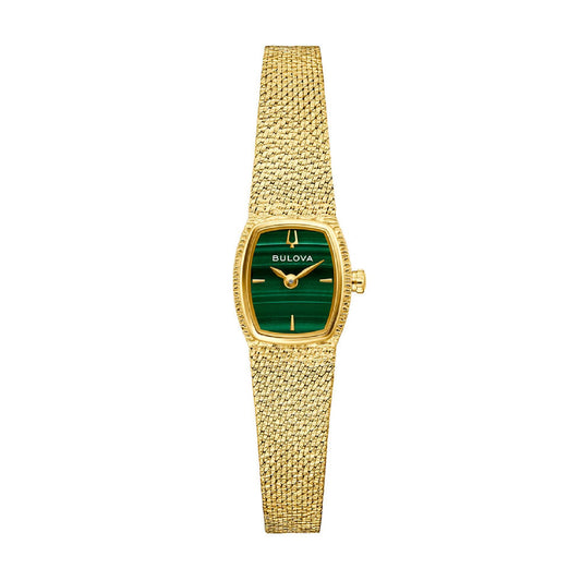 Orologio Bulova Goddess of Time acciaio d’oro quadrante verde MISURA UNICA