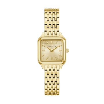 Orologio Bulova in acciaio dorato cassa quadrata da donna MISURA UNICA