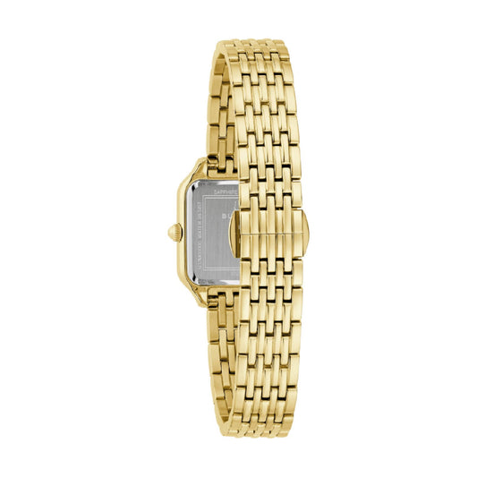 Orologio Bulova in acciaio dorato cassa quadrata da donna MISURA UNICA