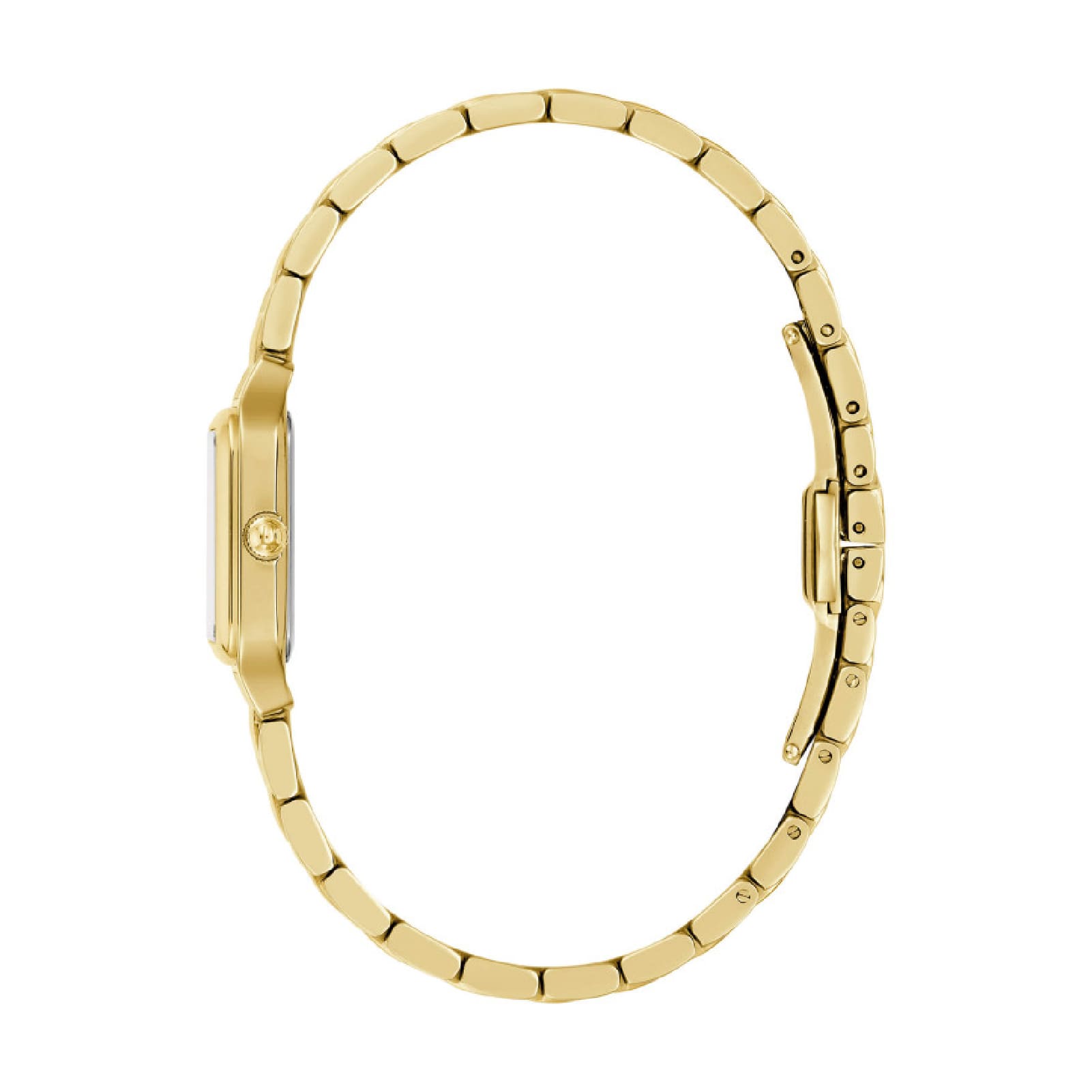 Orologio Bulova in acciaio dorato cassa quadrata da donna MISURA UNICA