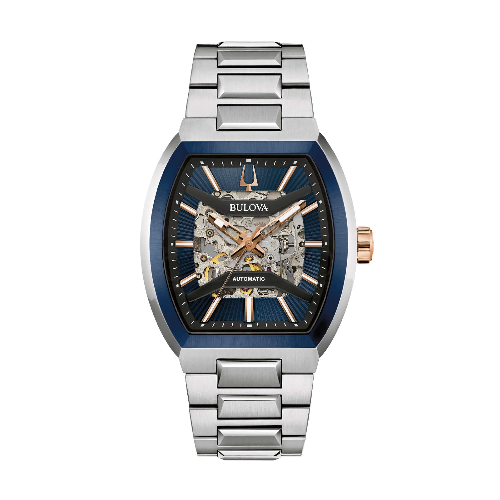 Orologio solotempo Bulova Maquina in acciaio quadrante blu MISURA UNICA