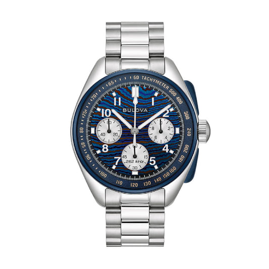 Orologio cronografo Bulova Lunar Pilot in acciaio colore blu MISURA UNICA
